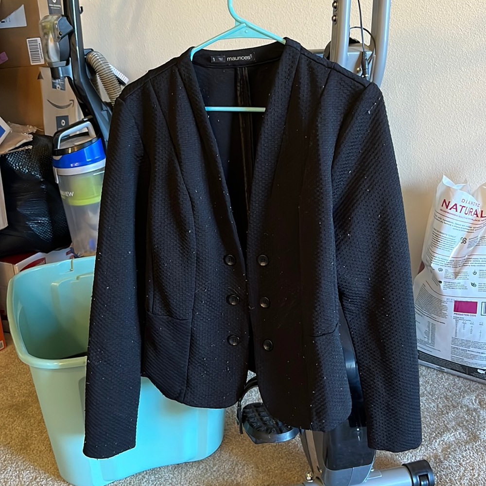 Maurice’s plus size 1 no close blazer jacket. Black.